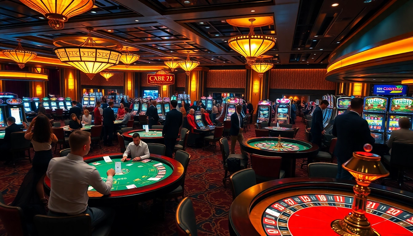 Experience the excitement at https://c168.today/ with players engaging in thrilling casino games, vibrant atmosphere, and luxurious decor.
