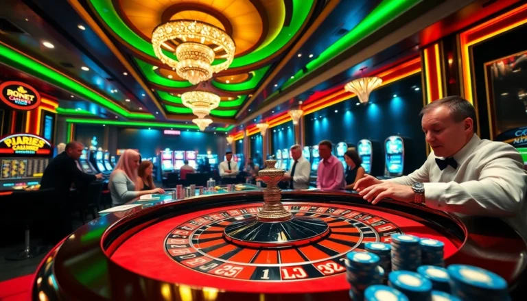 Players engaging in a thrilling roulette game at https://jun88bet.net/ with vibrant casino atmosphere.
